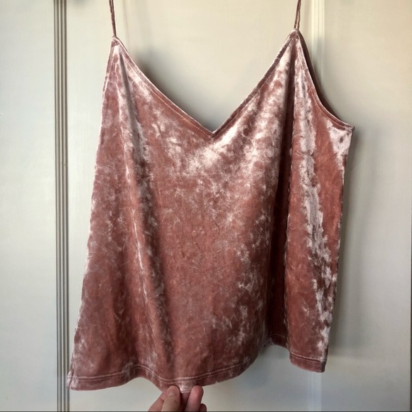 Rose Velvet Spaghetti Strap Tank Top - Picture 2 of 4
